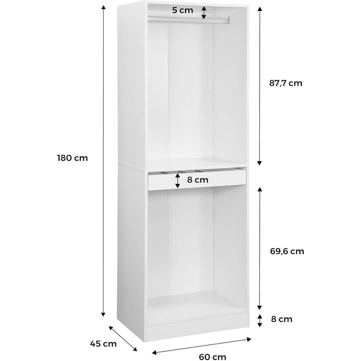 Alice'S Home - Module Dressing Avec Penderie Et Porte-Pantalons. Blanc. Panneaux Stratifiés | Designix - Amazon    - https://designix.fr/