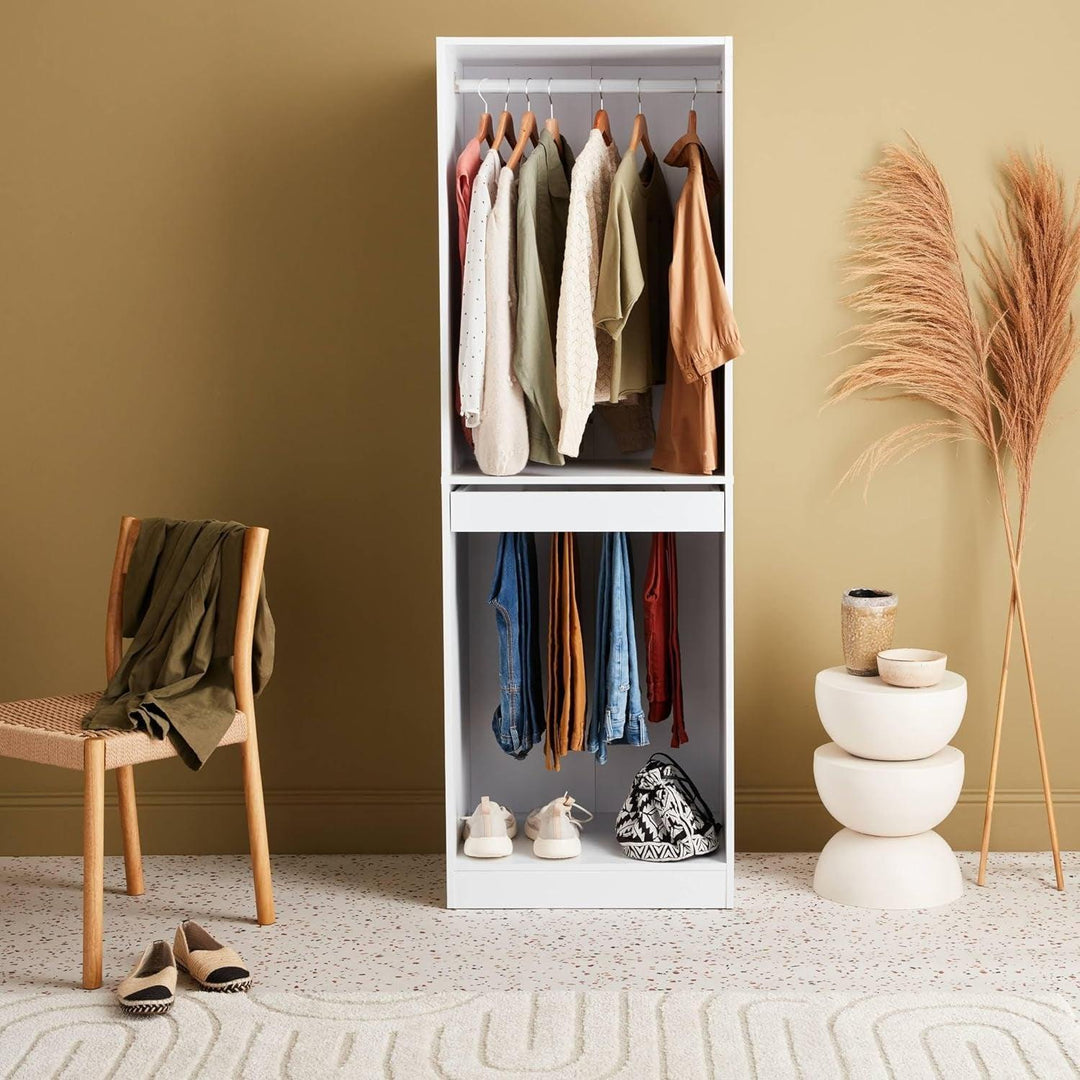 Alice'S Home - Module Dressing Avec Penderie Et Porte-Pantalons. Blanc. Panneaux Stratifiés | Designix - Amazon    - https://designix.fr/