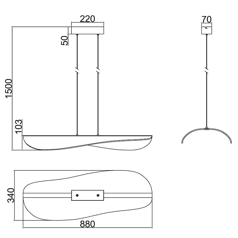 Suspension luminaire | Bianca L 88 cm