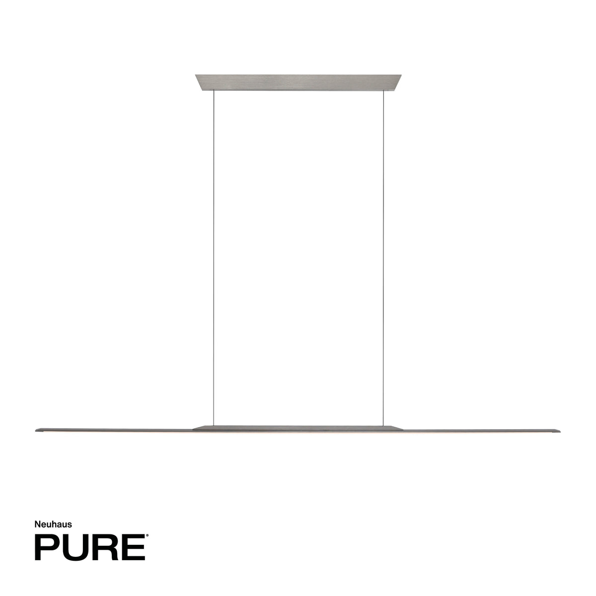 Vue de face sur fond blanc avec logo de marque et profil très fin