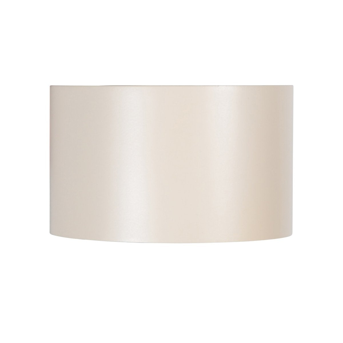 Face avant lisse du luminaire, ton crème satiné, présentée sur fond blanc