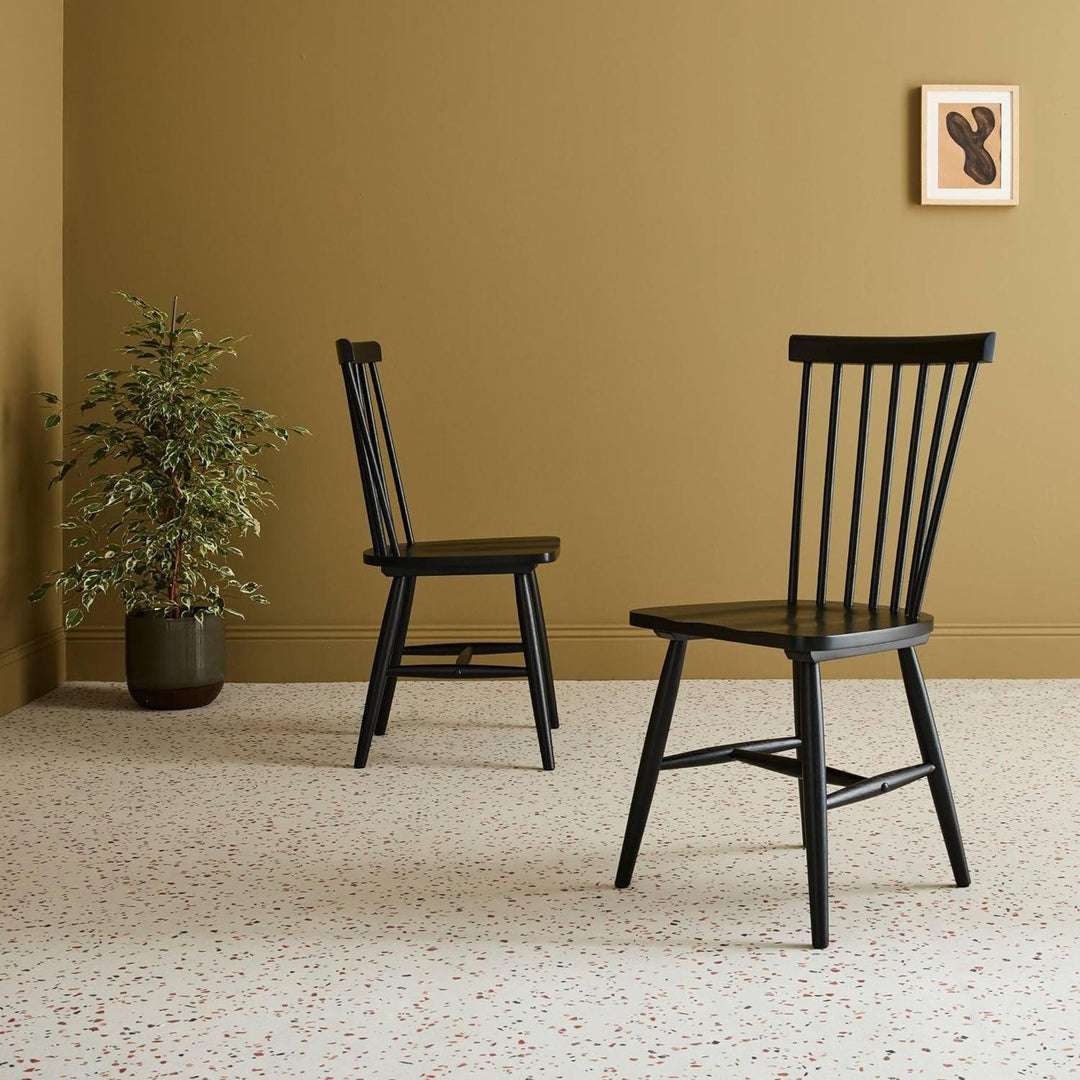 "Chaises Bois Hévéa Noires" | Designix - 3333    - https://designix.fr/