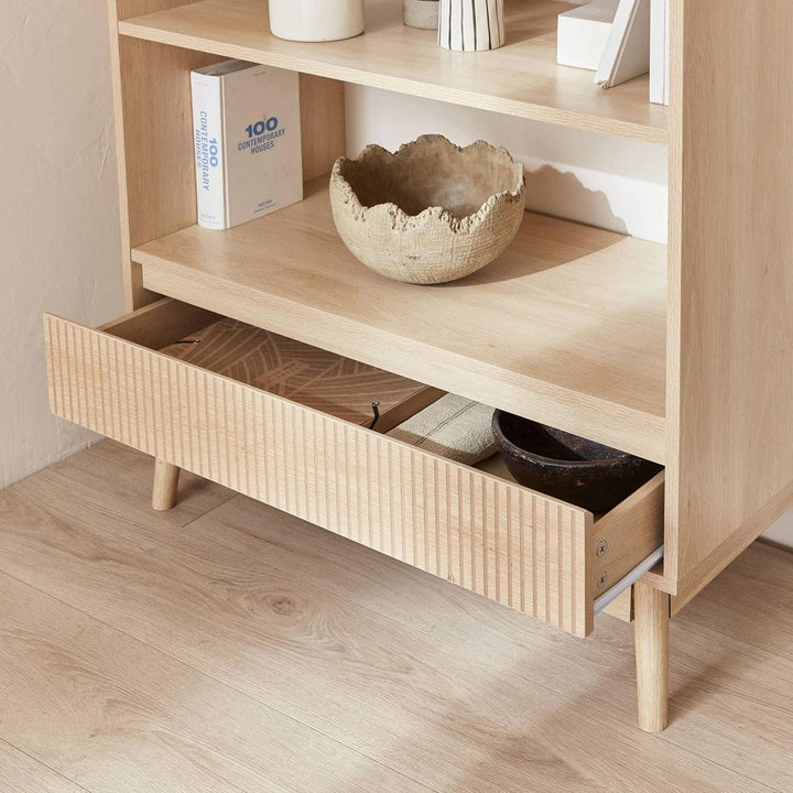 Alice'S Home - Etagère Bibliothèque. Décor Bois - 3 Niveaux - 1 Tiroir - Linear | Designix - Amazon    - https://designix.fr/