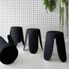 Tabourets Bouclette Noir Empilables | Gris