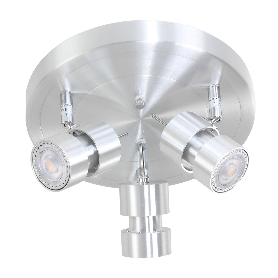 Spot Natasja 7905ST rond en acier à 3 lampes avec ampoules GU10