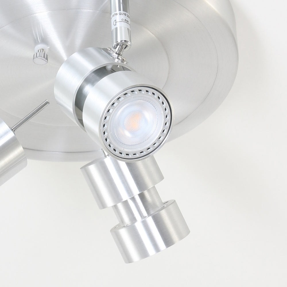 Spot Natasja 7905ST rond en acier à 3 lampes avec ampoules GU10