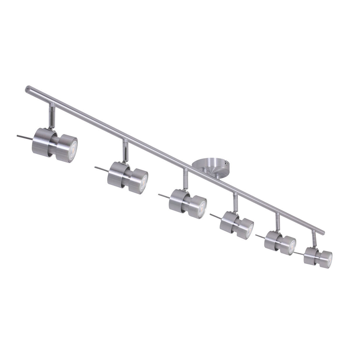 Spot Natasja 7906ST en acier à 6 lampes, avec ampoules GU10 dimmables