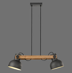 Suspension Cup 2.0 2 lumières noire et bois