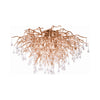 Plafonnier Icicle 14 lumières laiton vieilli, verre