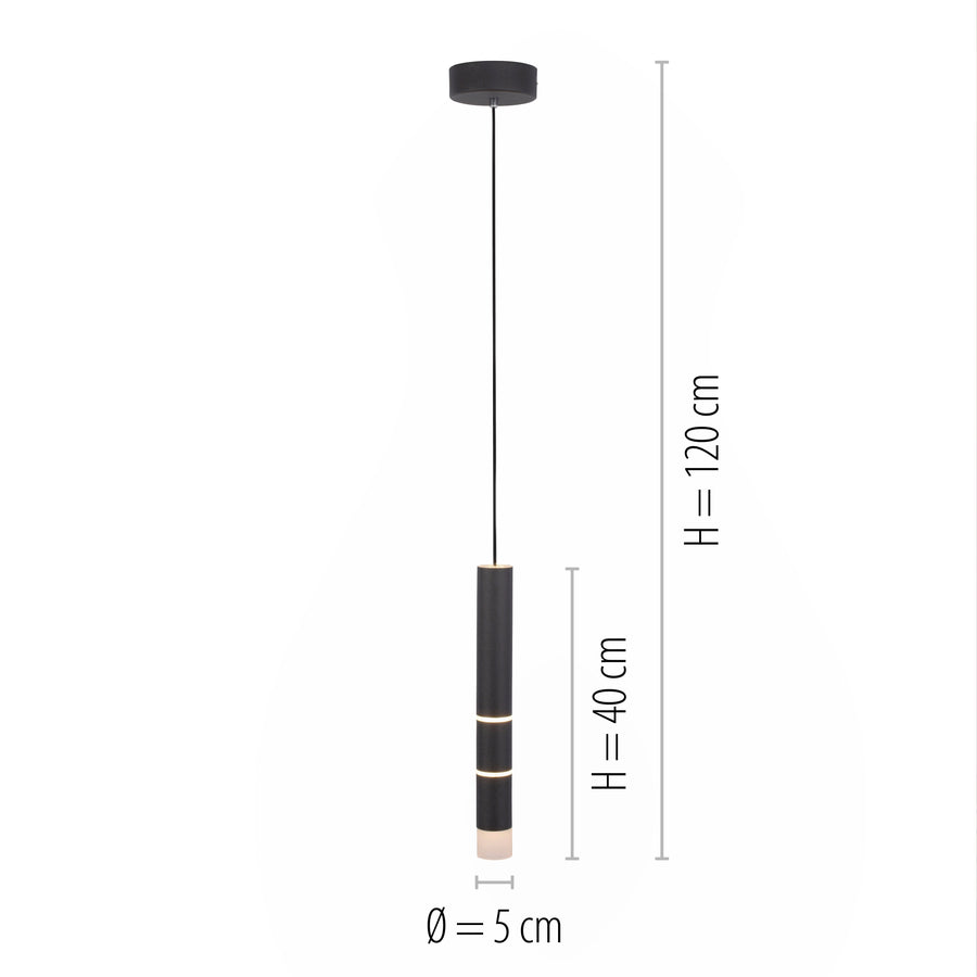 Suspension Pure-Vega noire, L 12 cm