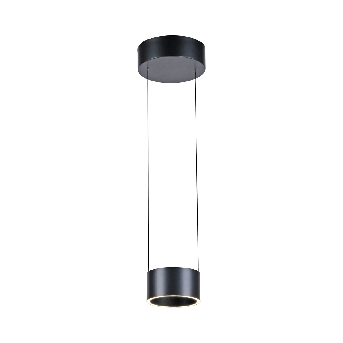 Produit détouré sur fond blanc, cylindre noir et anneau lumineux