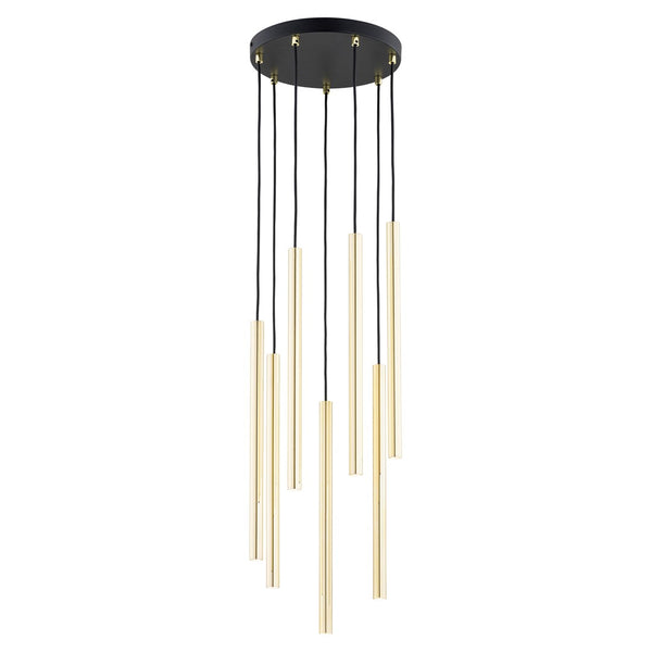 Suspension Selter 7 lumières dorée