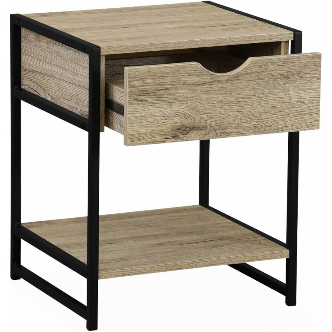 Alice'S Home - Lot De 2 Tables De Chevet. Loft. Un Tiroir Une Étagère. L 40 X L 40 X H 50Cm | Designix - Amazon    - https://designix.fr/