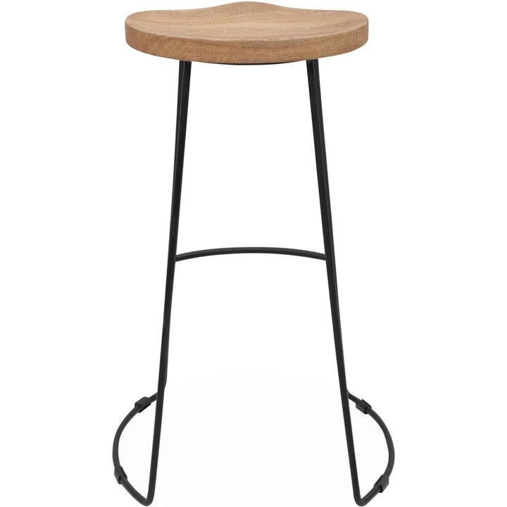 Alice'S Home - Lot De 2 Tabourets De Bar Bois De Manguier Naturel Et Acier. Avec Repose Pieds. 75Cm | Designix - Amazon    - https://designix.fr/