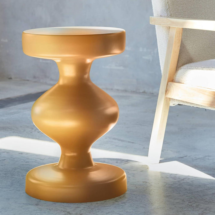 Alice'S Home - Table D'Appoint. Bout De Canapé. Table De Chevet En Métal. Moutarde. Hawa Ø29.5 X H 47Cm | Designix - Amazon    - https://designix.fr/