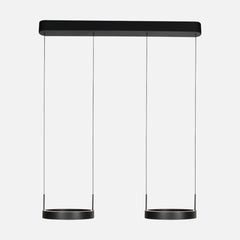 Suspension double cercle noire, LED haut et bas 6500 lm | Mykty