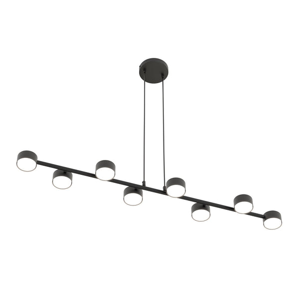 Suspension Megara 8 lumières noire