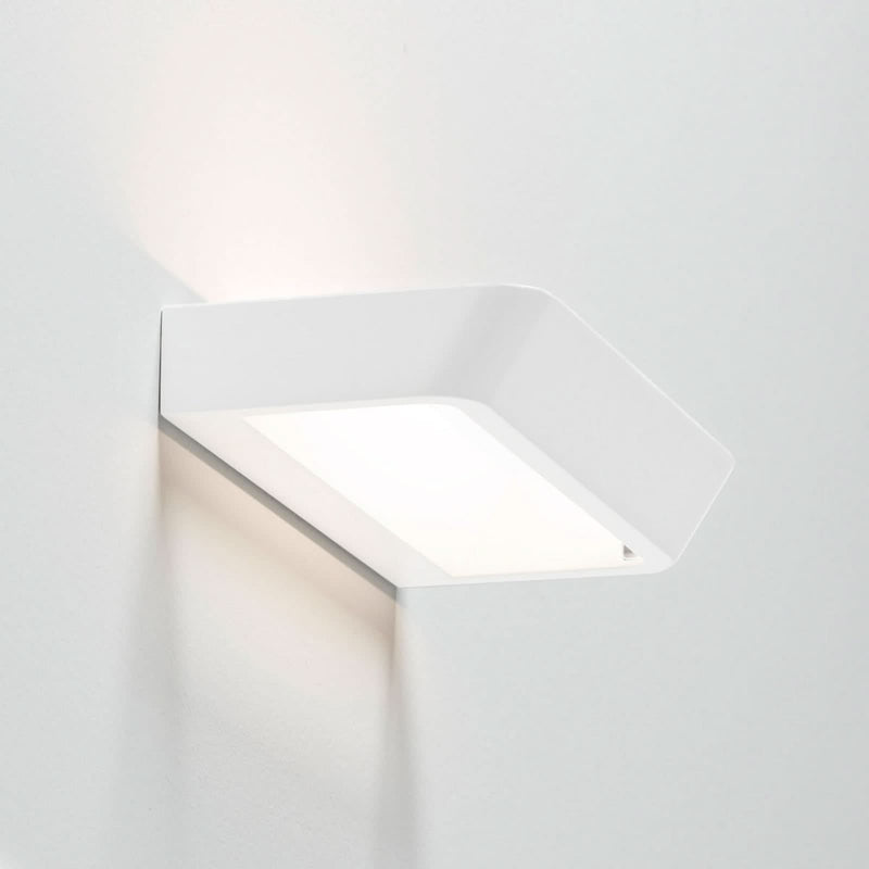 Applique murale LED Belvedere W1 en aluminium, blanc mat, hauteur 3,5 cm, 2700 K
