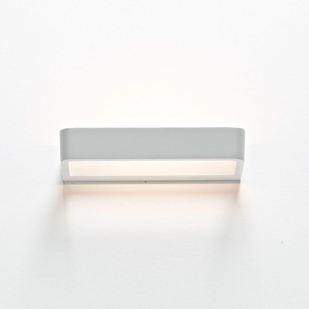 Applique murale LED Belvedere W1 en aluminium, blanc mat, hauteur 3,5 cm, 2700 K