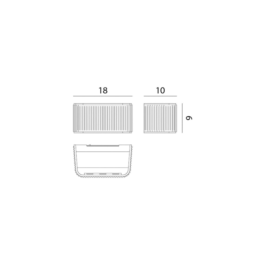 Applique murale LED Dresscode W1 en aluminium, blanc, hauteur 9 cm