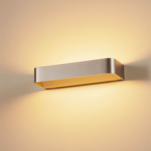 Applique murale LED Frame W2 en aluminium, nickel brossé, hauteur 4,8 cm