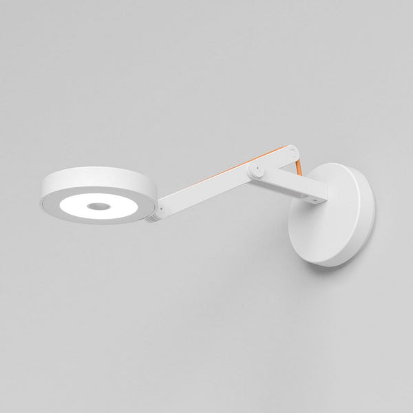 Applique murale LED String W0 DTW en tissu, blanc et orange, Ø 11 cm