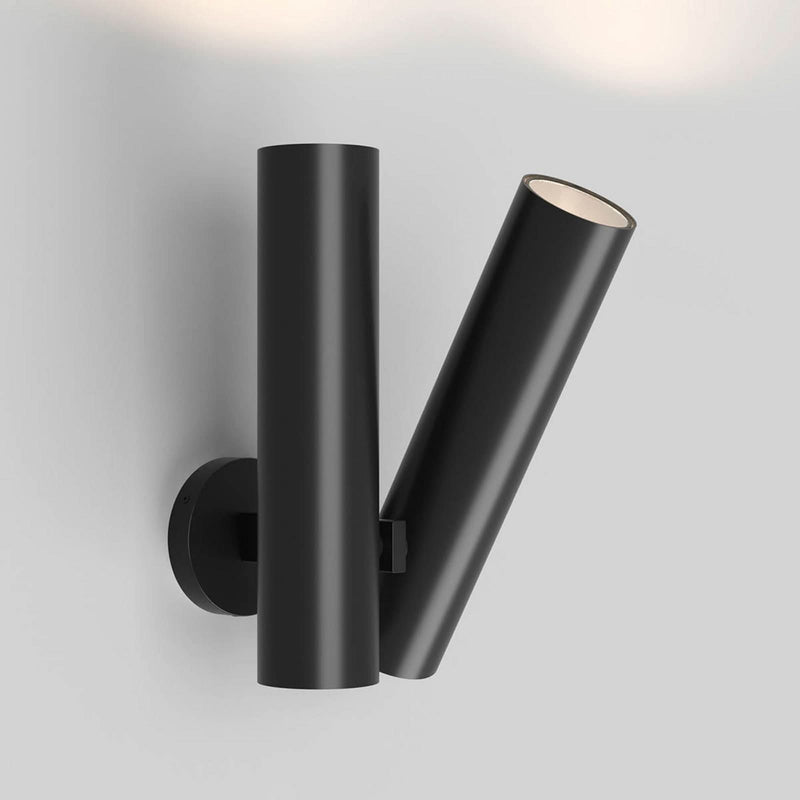 Applique murale LED Tobu W1 en aluminium, noir, hauteur 40 cm, 3000 K, 40 W, largeur 21,4 cm, 90°