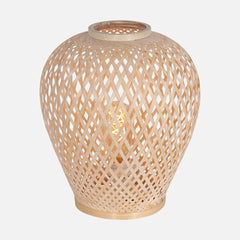 Lampe de chevet bambou tressé, lumière tamisée pour chambre cosy | Maze