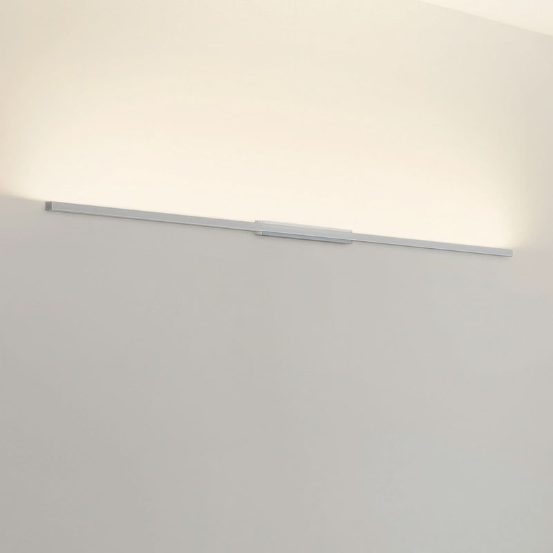 Applique murale LED SpinaLED 90cm en aluminium, chromé et blanc, hauteur 6,2 cm