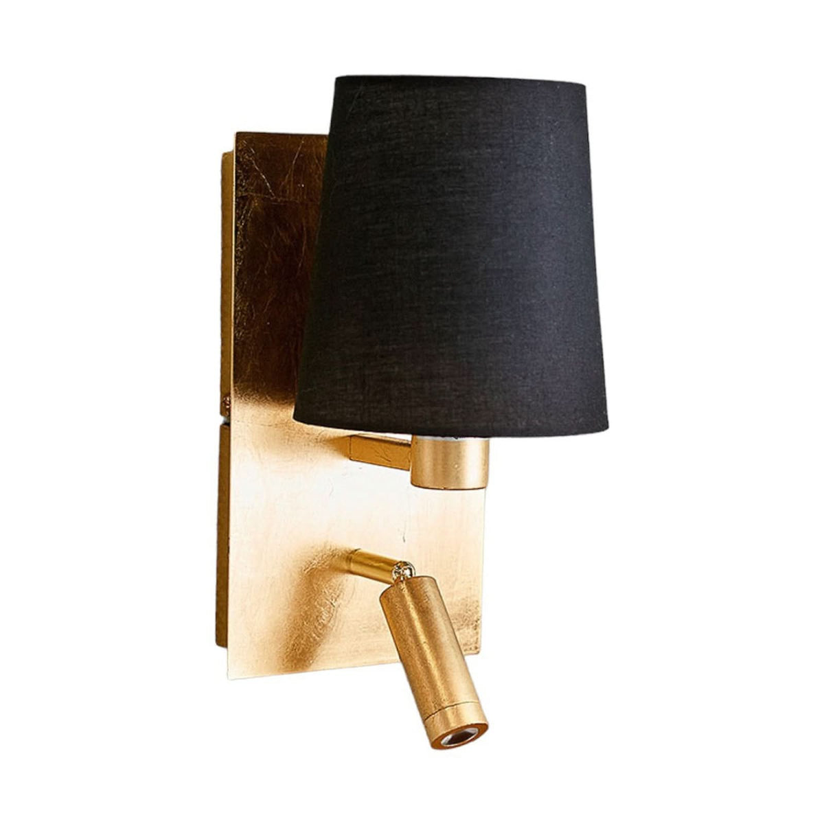 Applique murale en tissu, noir et doré, hauteur 30,8 cm
