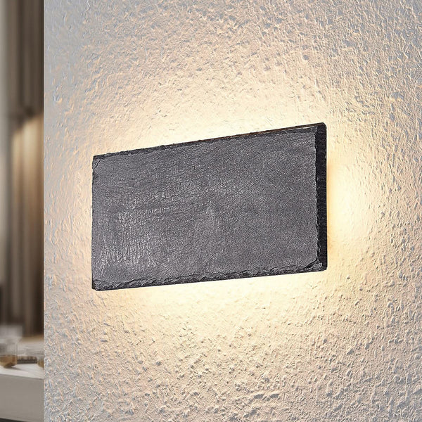 Applique murale LED Peetu en pierre, gris