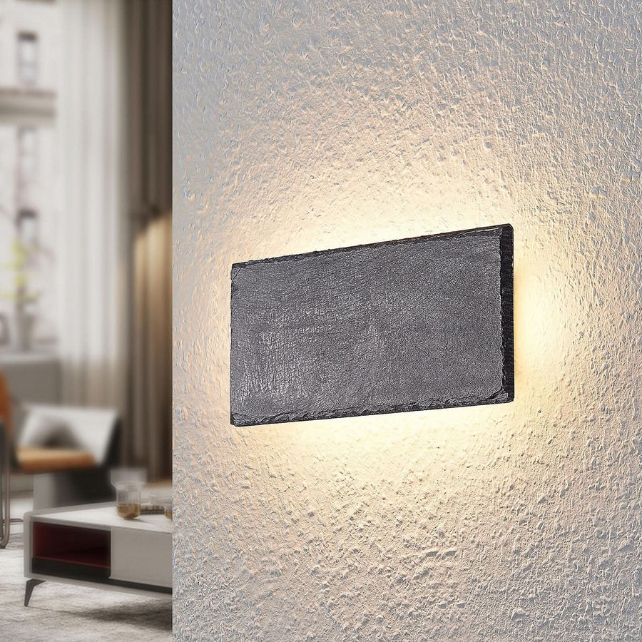Applique murale LED Peetu en pierre, gris