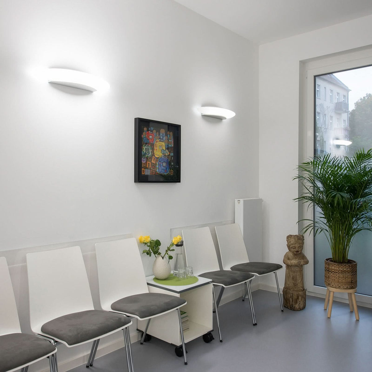 Applique murale LED Ring en verre, blanc, hauteur 8,3 cm, 4000 K