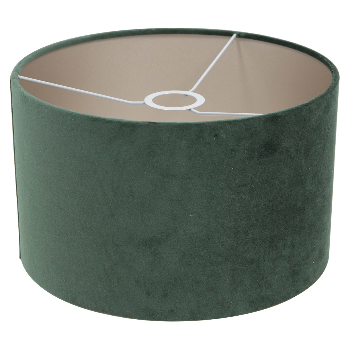 Abat-jour en velours vert à intérieur argenté — Designix