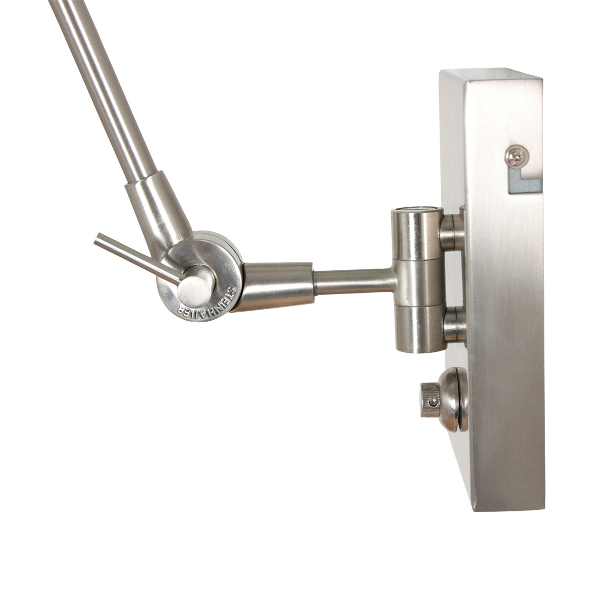 Fixation murale et double articulation de l'applique liseuse — Designix