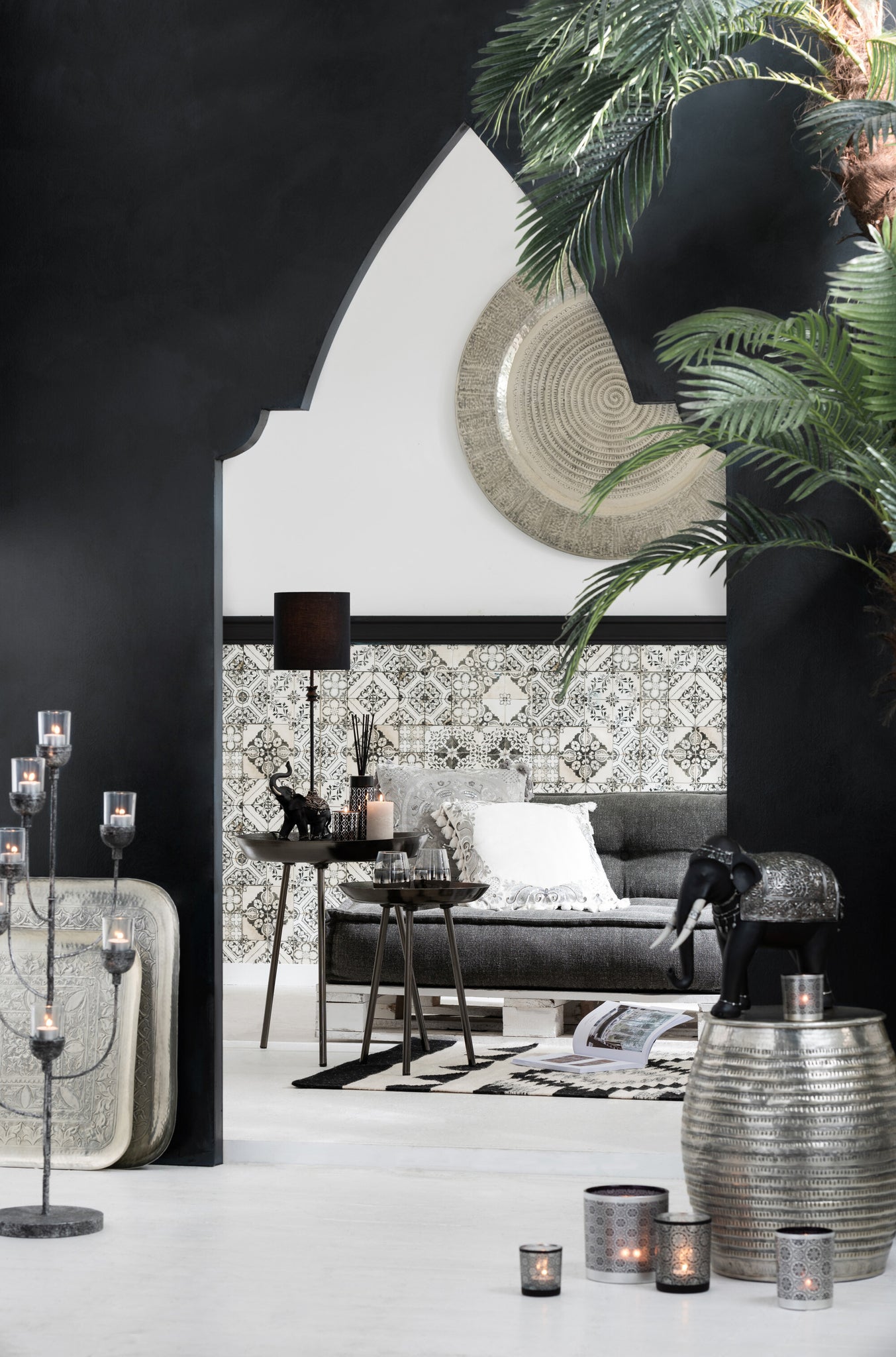 Tables D'Appoint Métal Gris Foncé