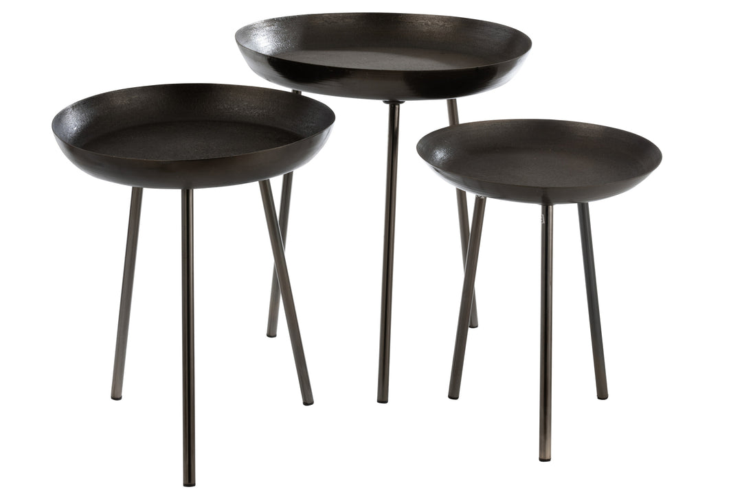 Tables D'Appoint Métal Gris Foncé