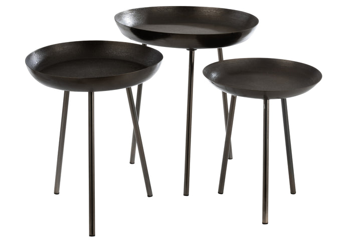 Tables D'Appoint Métal Gris Foncé
