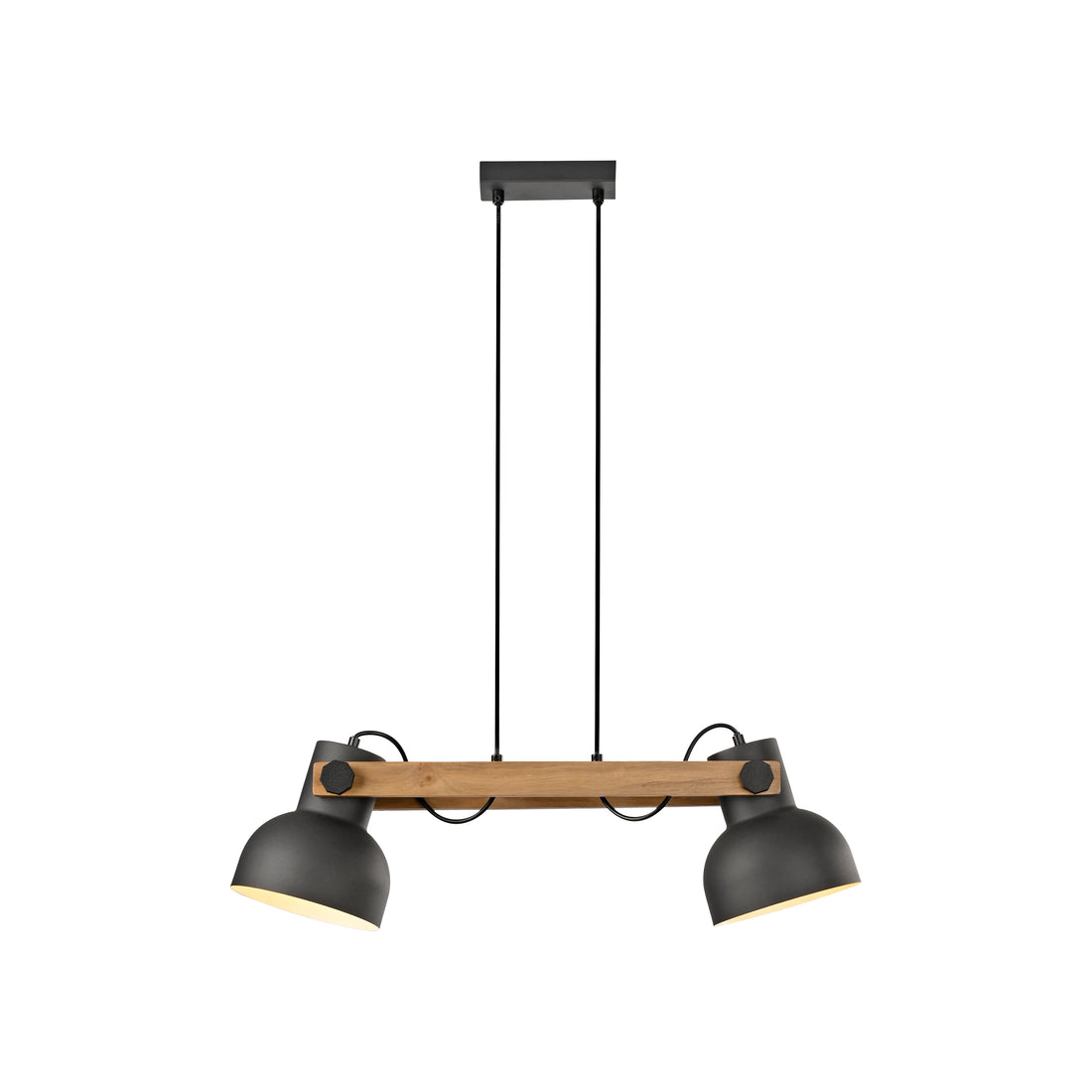 Suspension Cup 2.0 2 lumières noire et bois