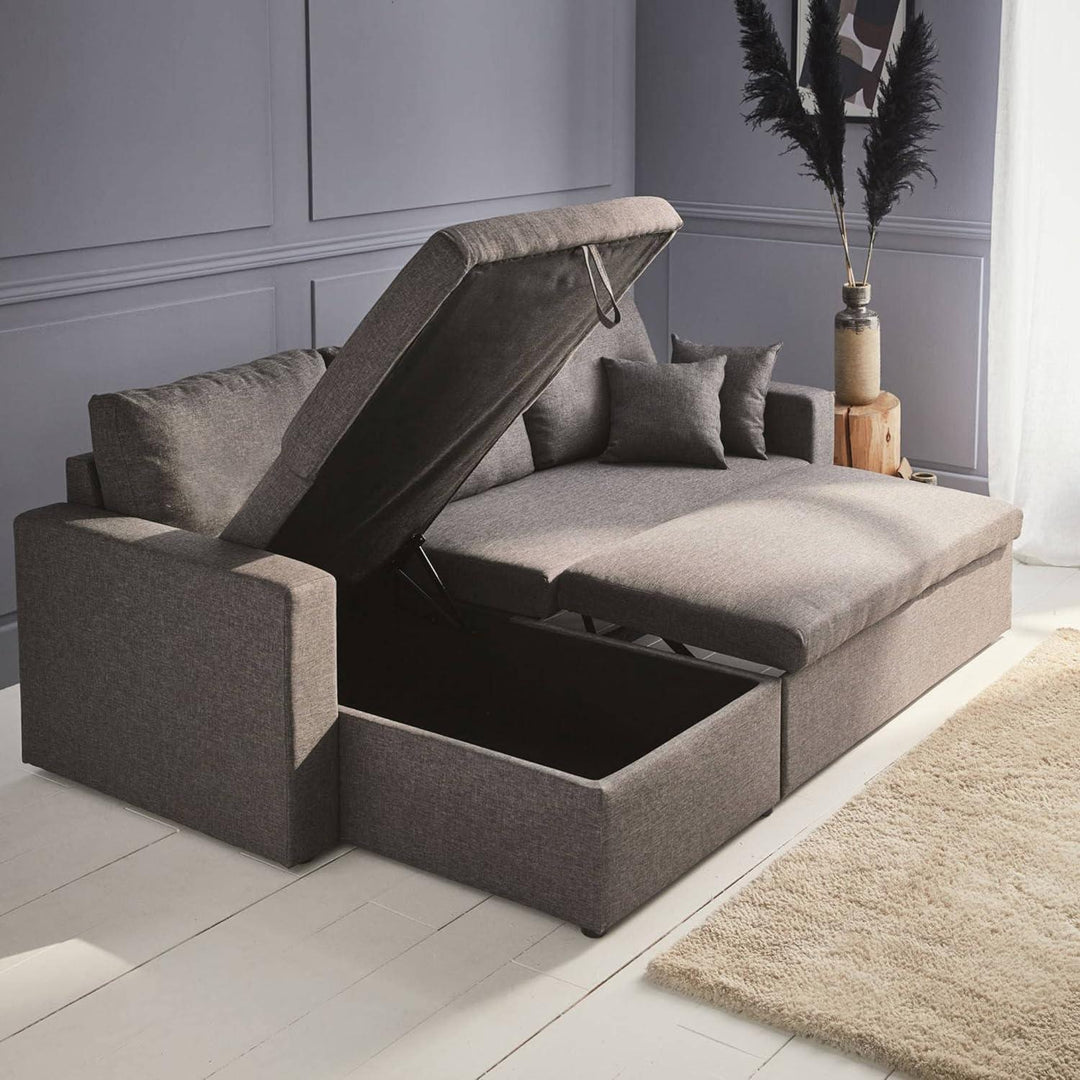 Canapé angle Convertible Gris foncé | Élégance Moderne | Designix - Canapés    - https://designix.fr/