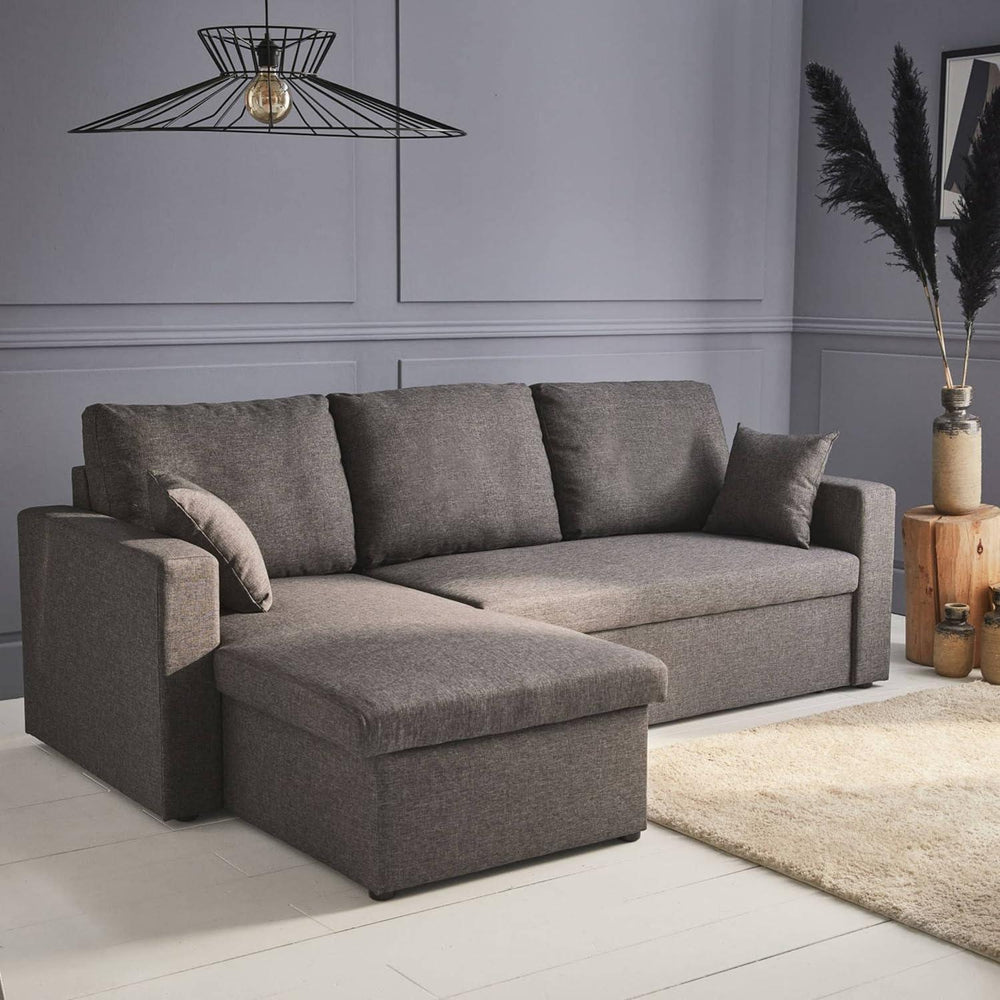 Canapé angle Convertible Gris foncé | Élégance Moderne | Designix - Canapés    - https://designix.fr/