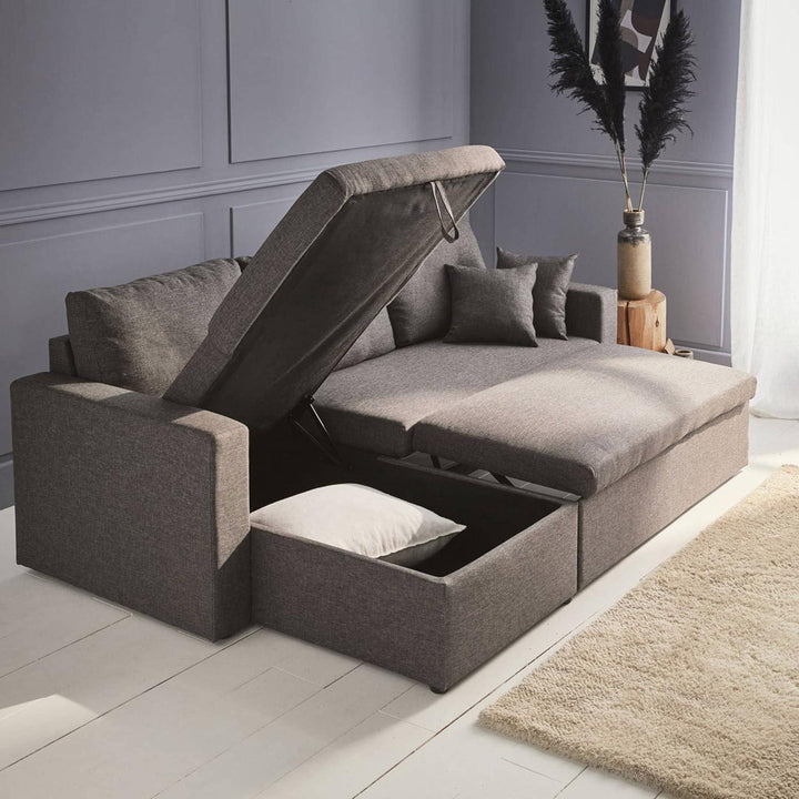 Canapé angle Convertible Gris foncé | Élégance Moderne | Designix - Canapés    - https://designix.fr/