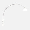 applique murale boule blanche, grand arc acier réglable | Sparkled Light