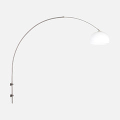applique murale boule blanche, grand arc acier réglable | Sparkled Light