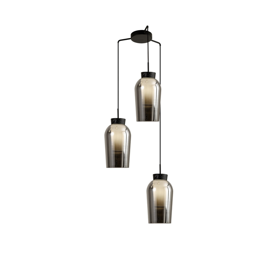 Suspension Nora 3 lumières, verre, Ø 53,4 cm