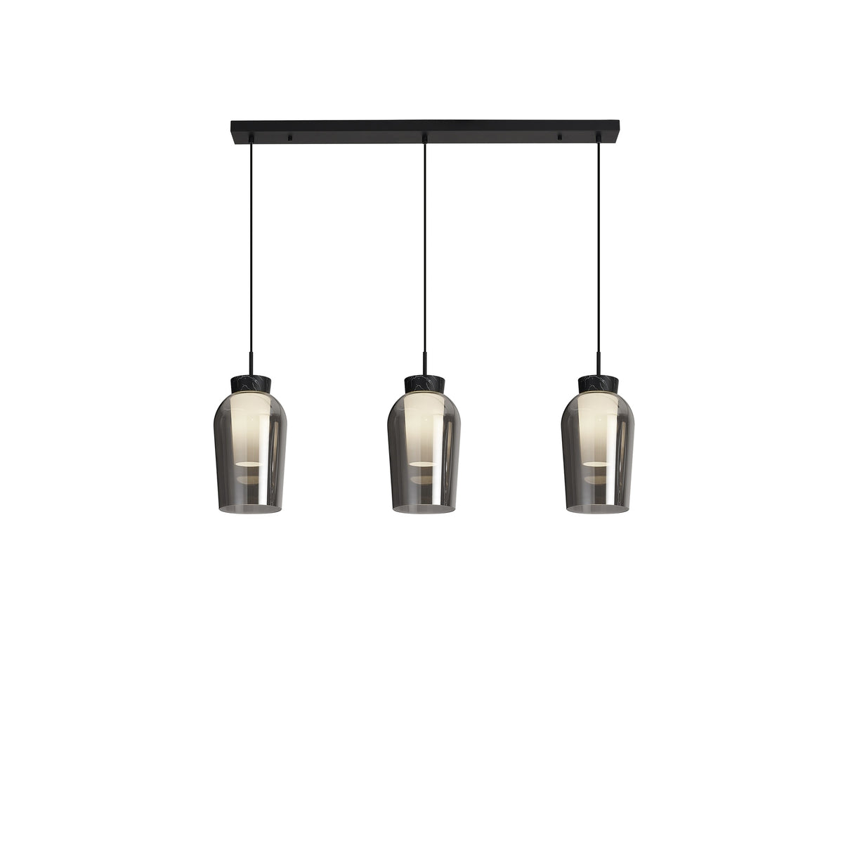Suspension Nora 3 lumières, verre