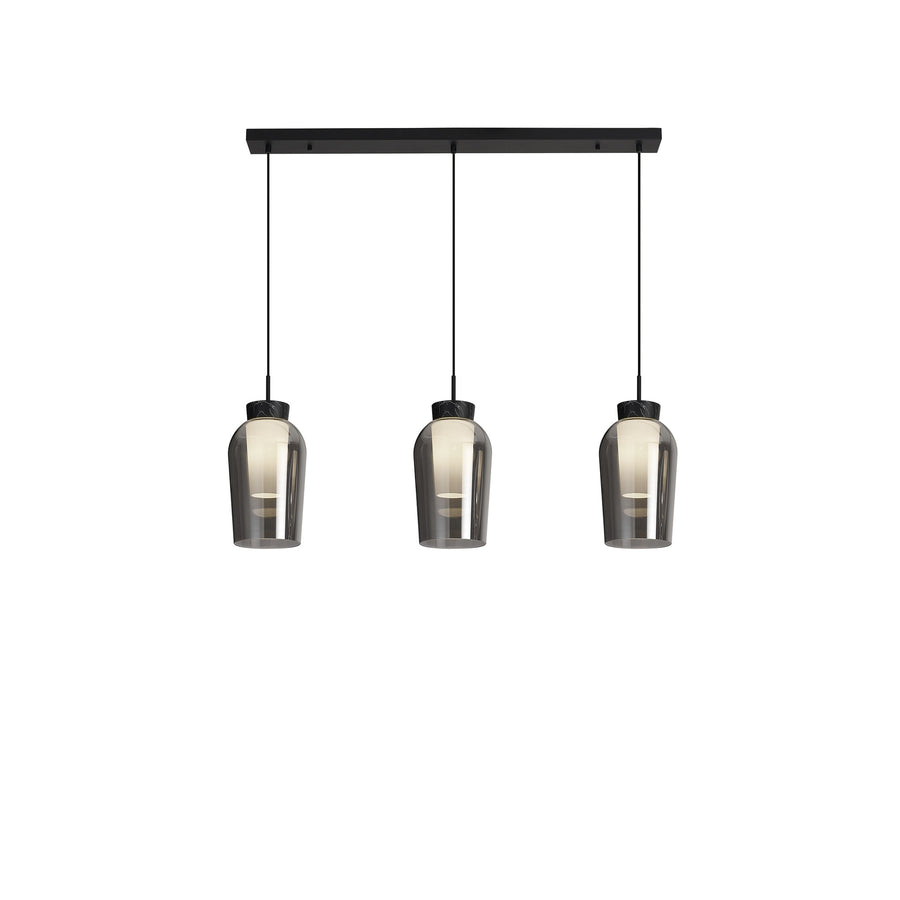 Suspension Nora 3 lumières, verre