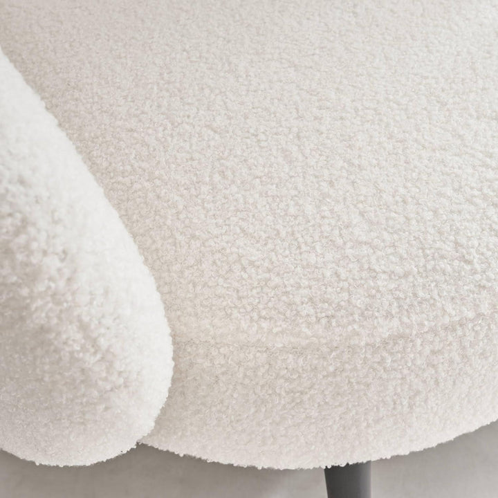 Alice'S Home - Fauteuil Cosy Rond En Bouclette Crème. Hima. L 74 X P 72 X H 80.5Cm | Designix -     - https://designix.fr/