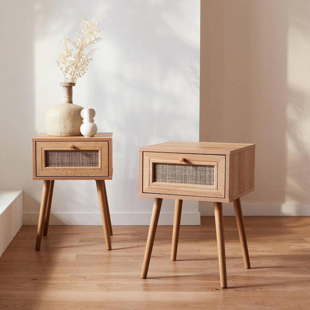 "Tables Chevet Bois Cannage" | Designix - 3333    - https://designix.fr/