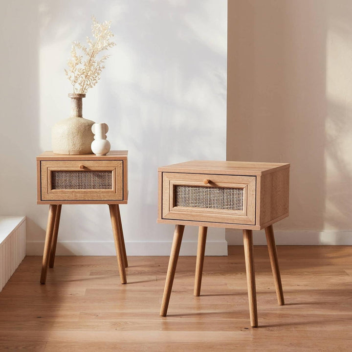 "Tables Chevet Bois Cannage" | Designix - 3333    - https://designix.fr/